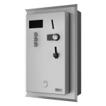 Встроенный монетный и жетoнный автомат для 1 - 3 душей, интерактивное управление, выбор душа пользователем
