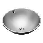 Нержавеющий углублённый круглый умывальник, Ø 360 мм