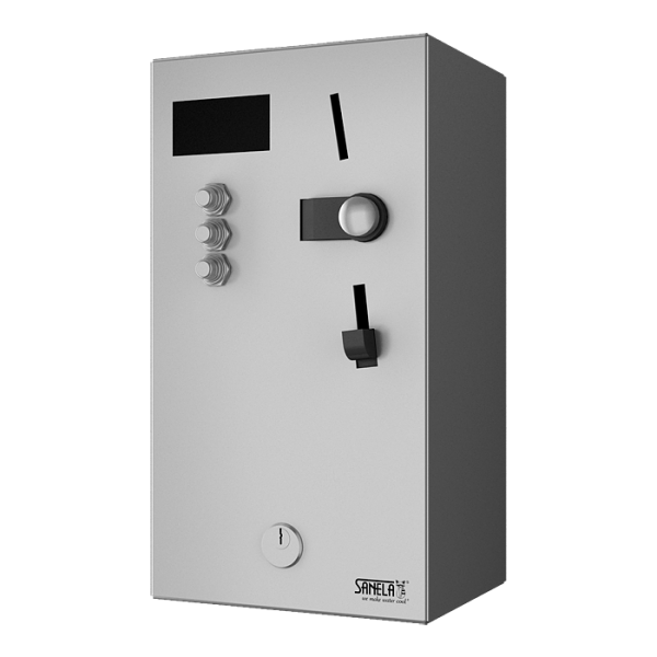 Монетный и жетoннюй автомат для 1 - 3 душей, интерактивное управление, выбор душа пользователем