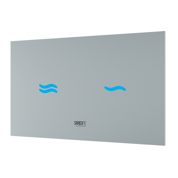 Электронное сенсорное устройство для смыва унитаза, цвет стекланной крышки REF 9003 белый, подстветка голубая, 24 В