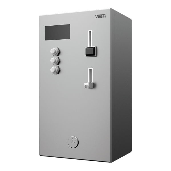 Монетный и жетoнный автомат для 4 - 12 душей, 24 В пост. - прямое управление, выбор душа пользователем