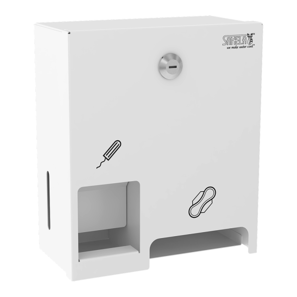 Нержавеющий диспенсер для тампонов и прокладок, белое порошковое покрытие